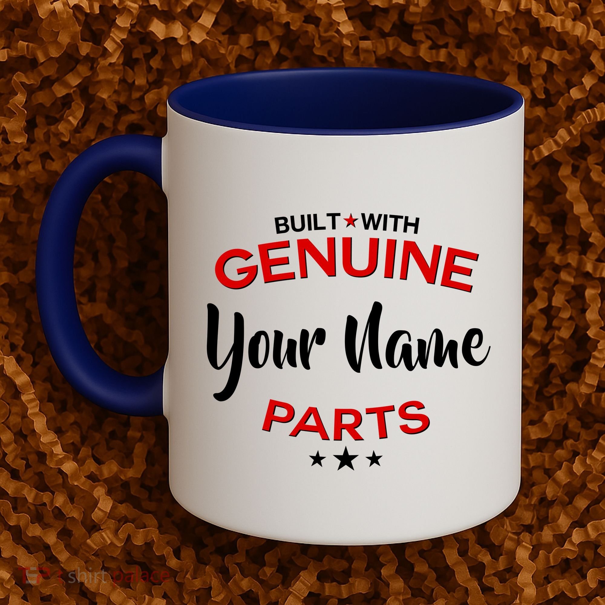 Personalize Built With Genuine Parts Custom Name Coffee Mug