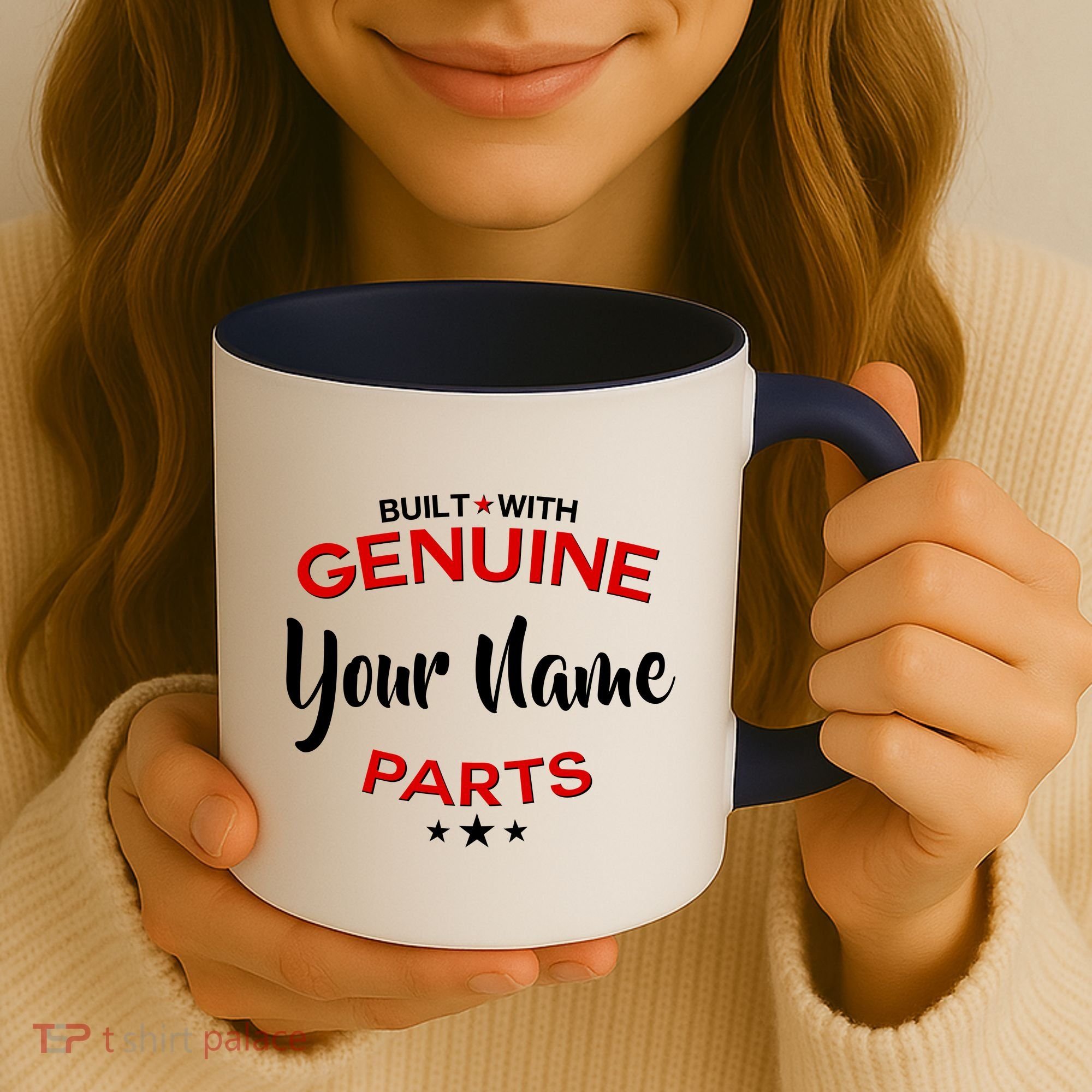 Personalize Built With Genuine Parts Custom Name Coffee Mug