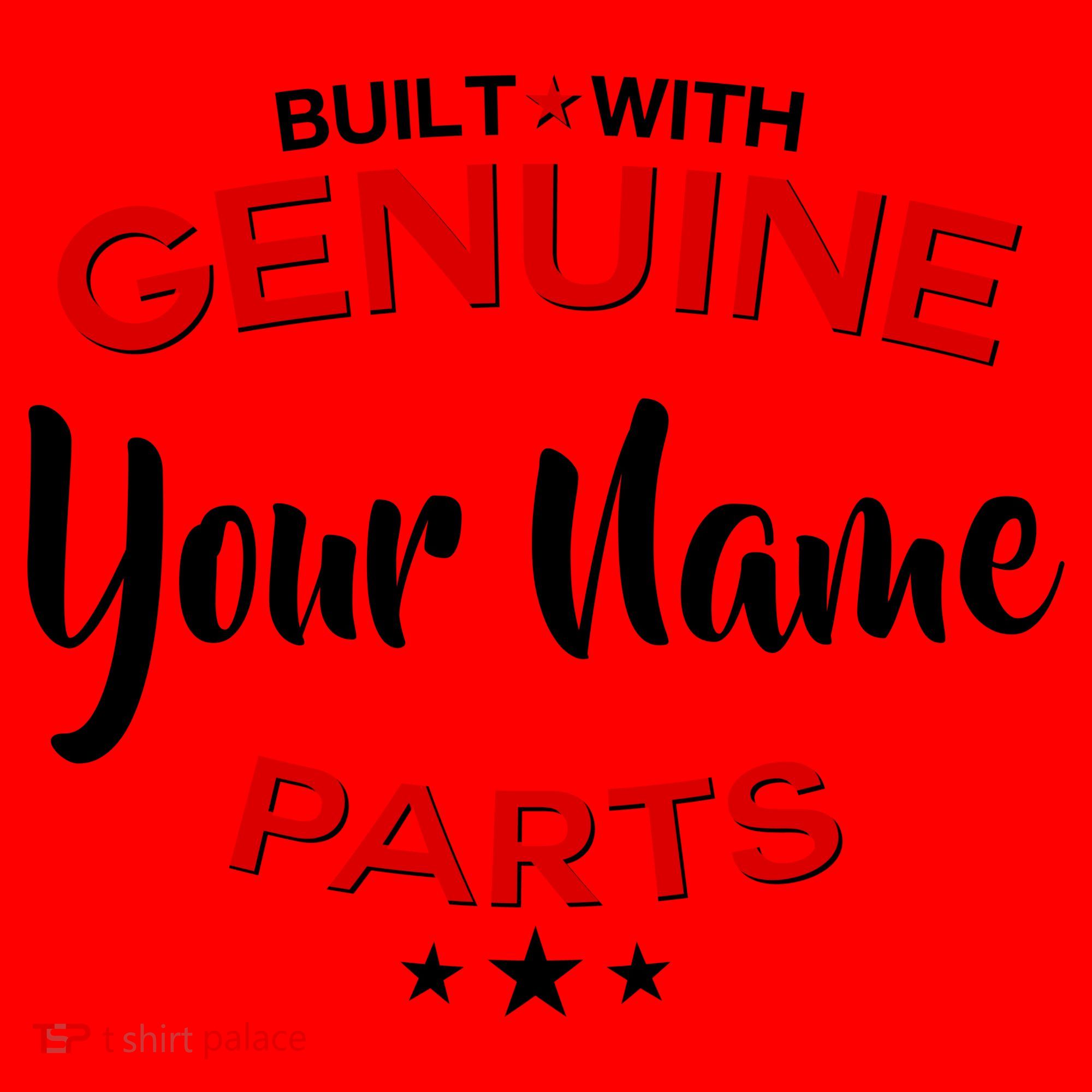 Personalize Built With Genuine Parts Custom Name Santa Hat