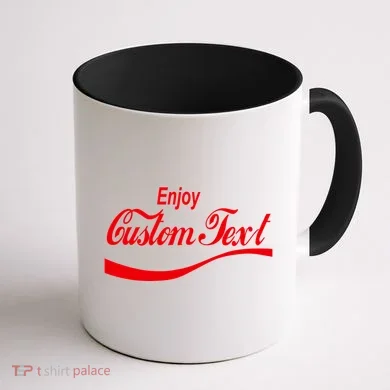 Personalize Enjoy Custom Text Name Spoof Logo Coffee Mug back