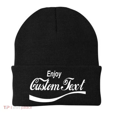 Personalize Enjoy Custom Text Name Spoof Logo Beanie