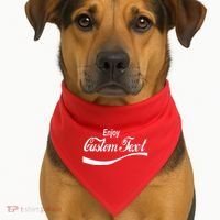 Personalize Enjoy Custom Text Name Spoof Logo USA-Made Doggie Bandana thumb 1