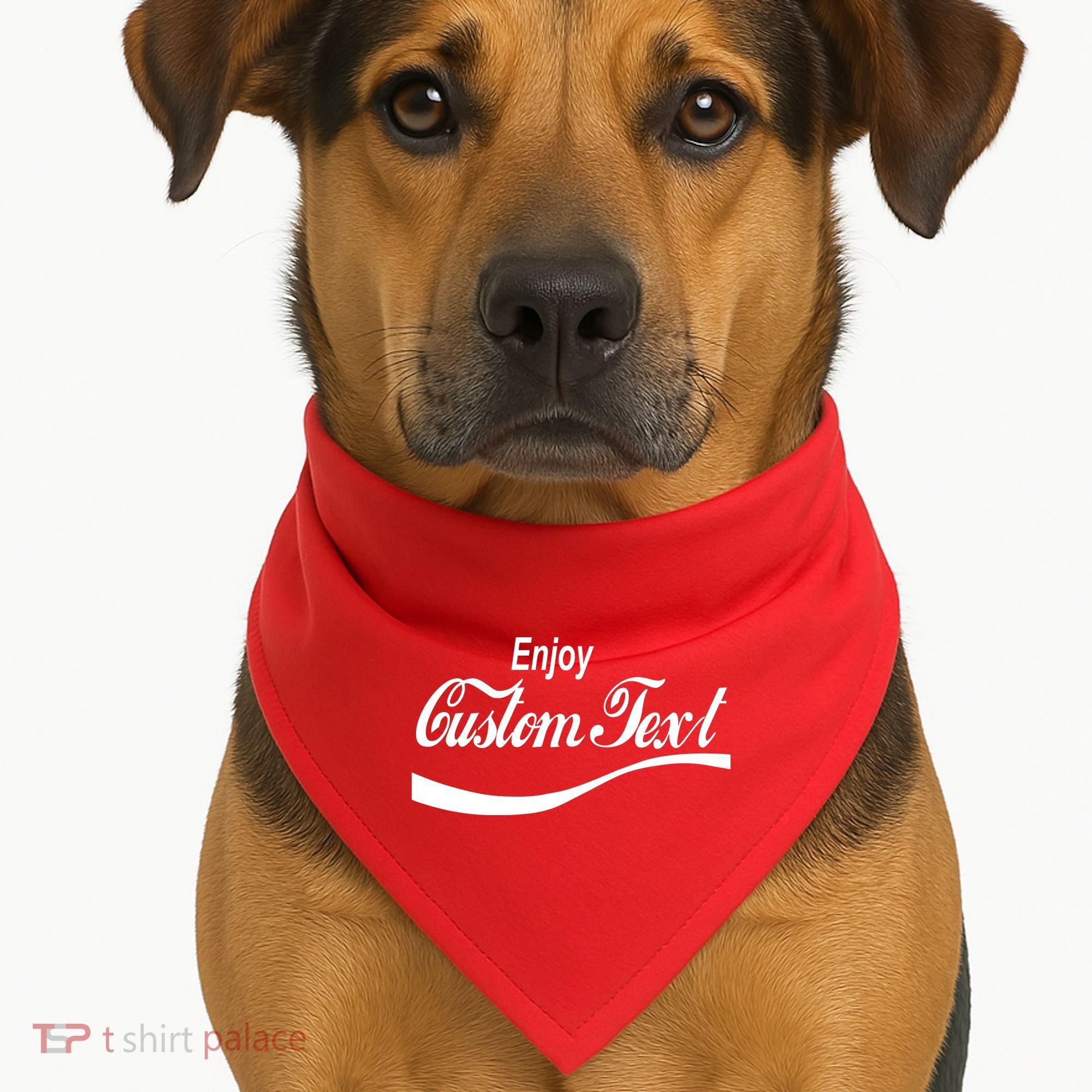 Personalize Enjoy Custom Text Name Spoof Logo USA-Made Doggie Bandana