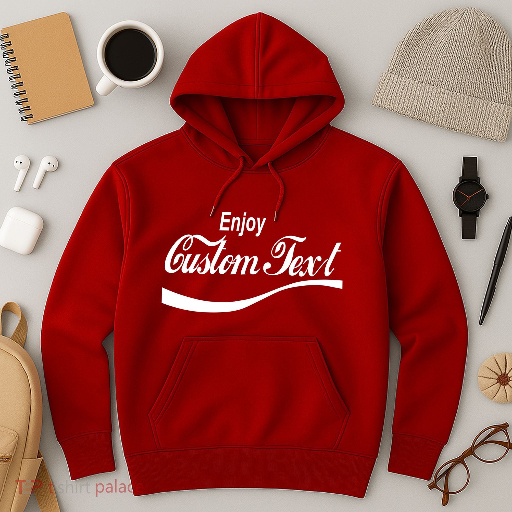 Personalize Enjoy Custom Text Name Spoof Logo Hoodie