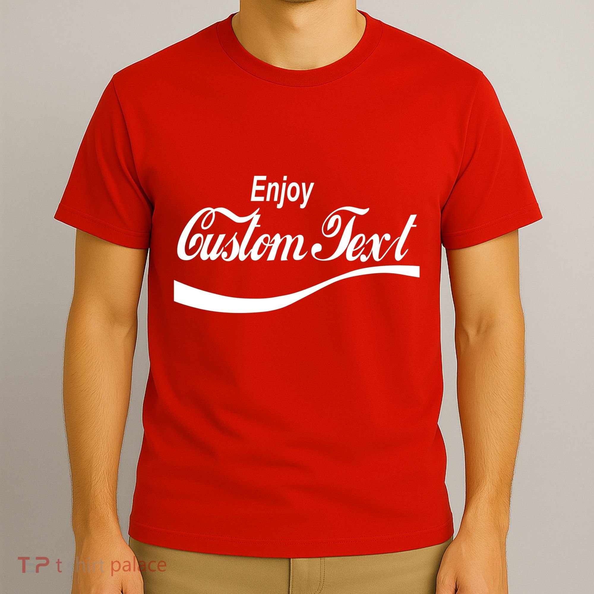 Personalize Enjoy Custom Text Name Spoof Logo T-Shirt