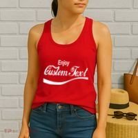 Personalize Enjoy Custom Text Name Spoof Logo Women's Tank Top thumb 2