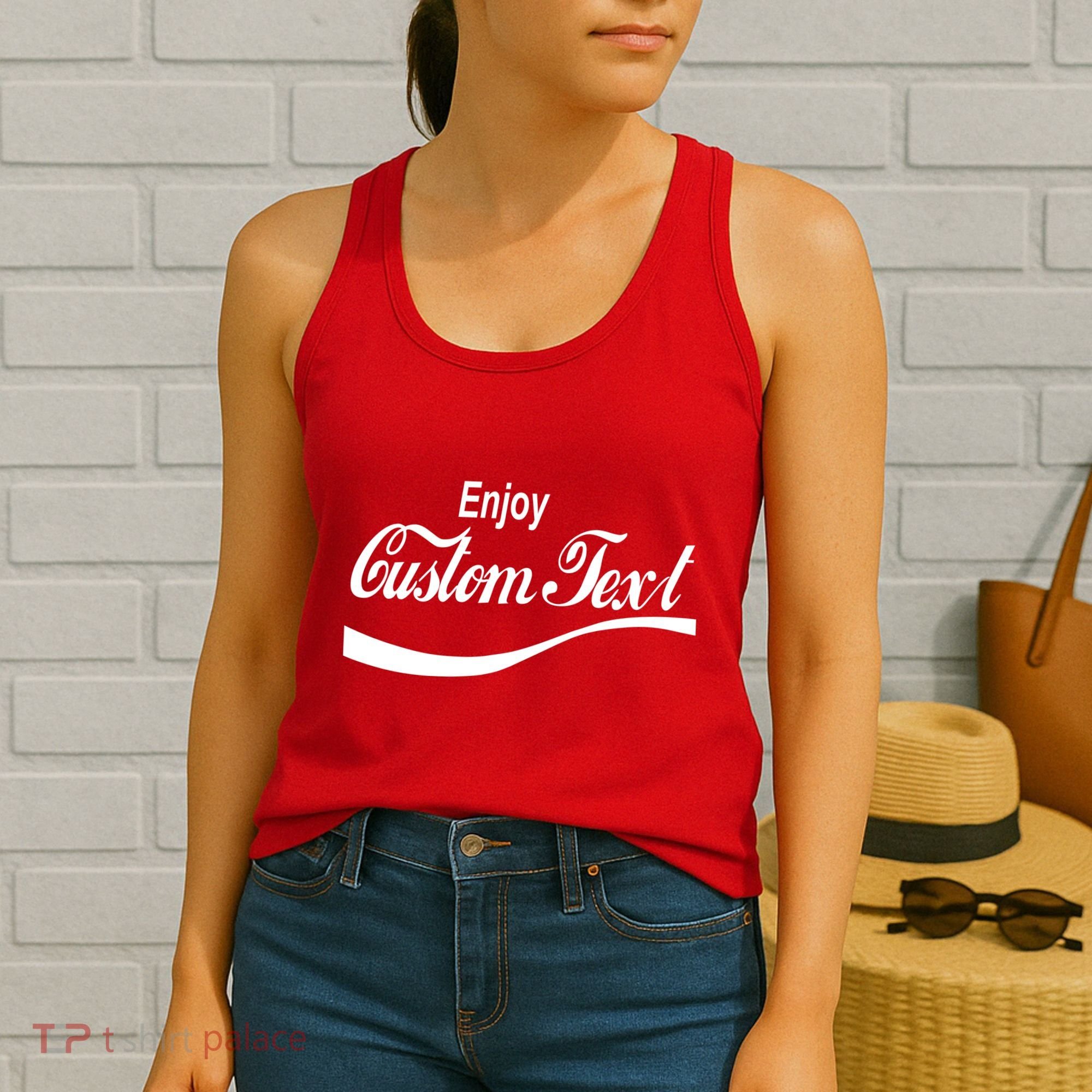 Personalize Enjoy Custom Text Name Spoof Logo Women's Tank Top