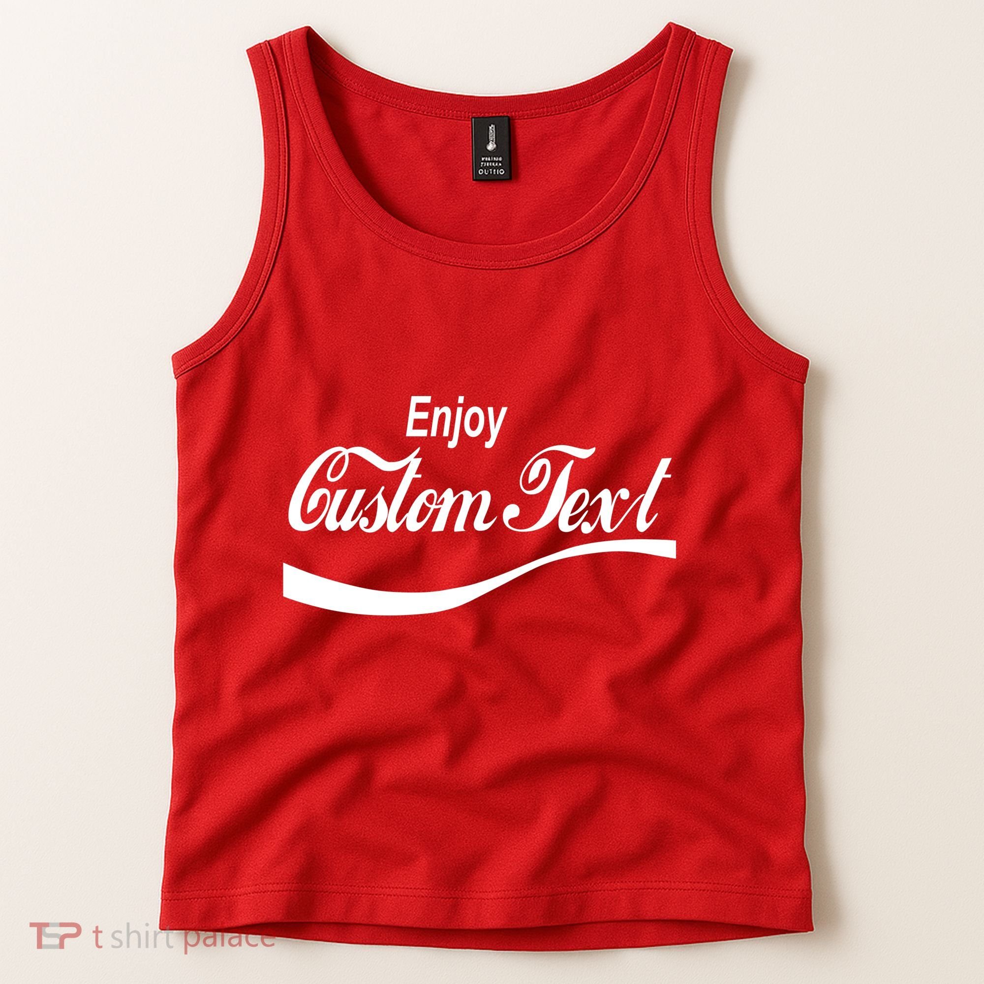 Personalize Enjoy Custom Text Name Spoof Logo Tank Top