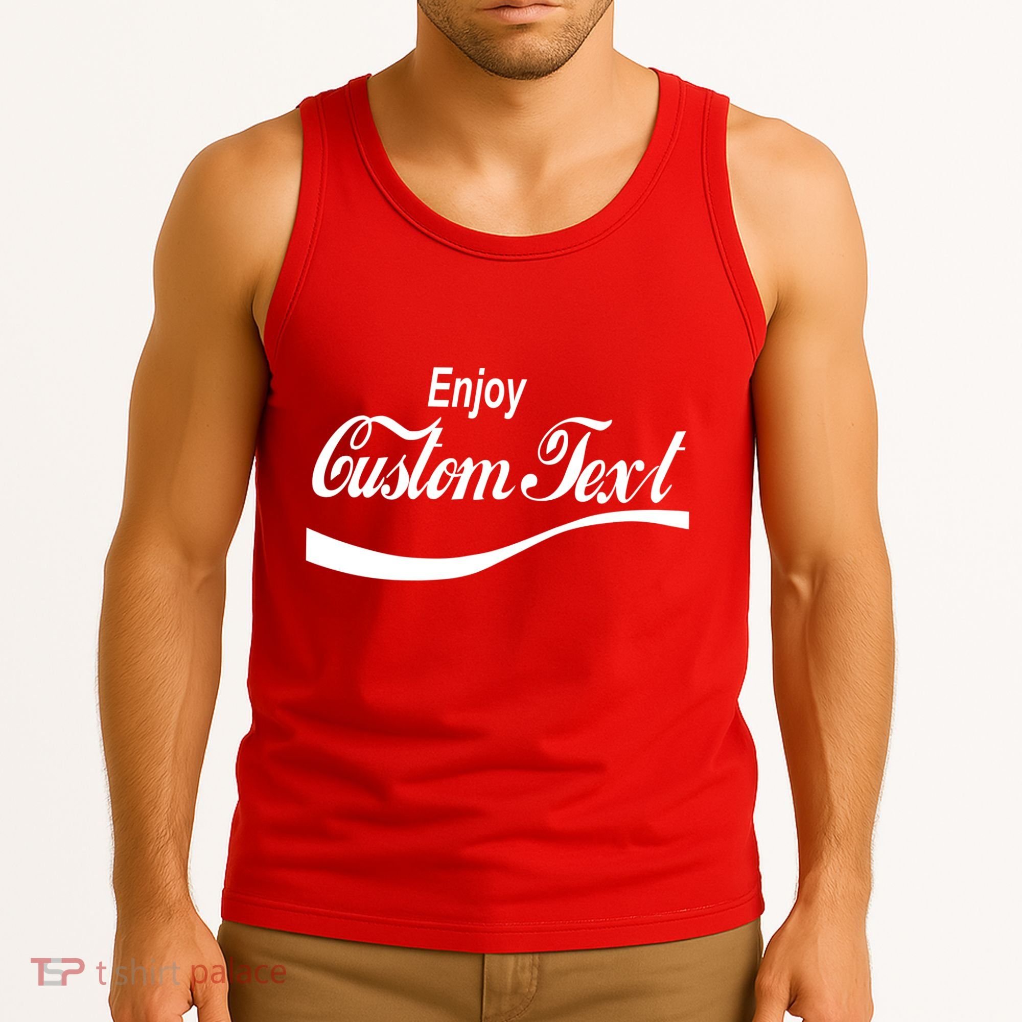 Personalize Enjoy Custom Text Name Spoof Logo Tank Top