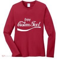 Personalize Enjoy Custom Text Name Spoof Logo Women's Long Sleeve Shirt thumb 0