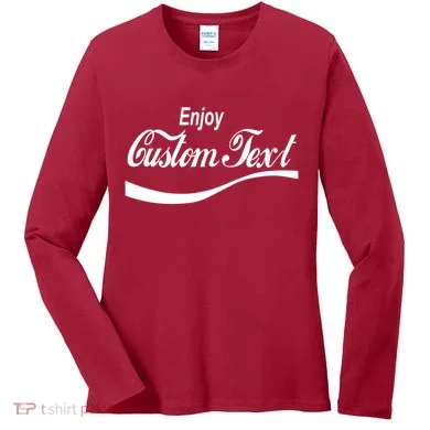 Personalize Enjoy Custom Text Name Spoof Logo Women's Long Sleeve Shirt