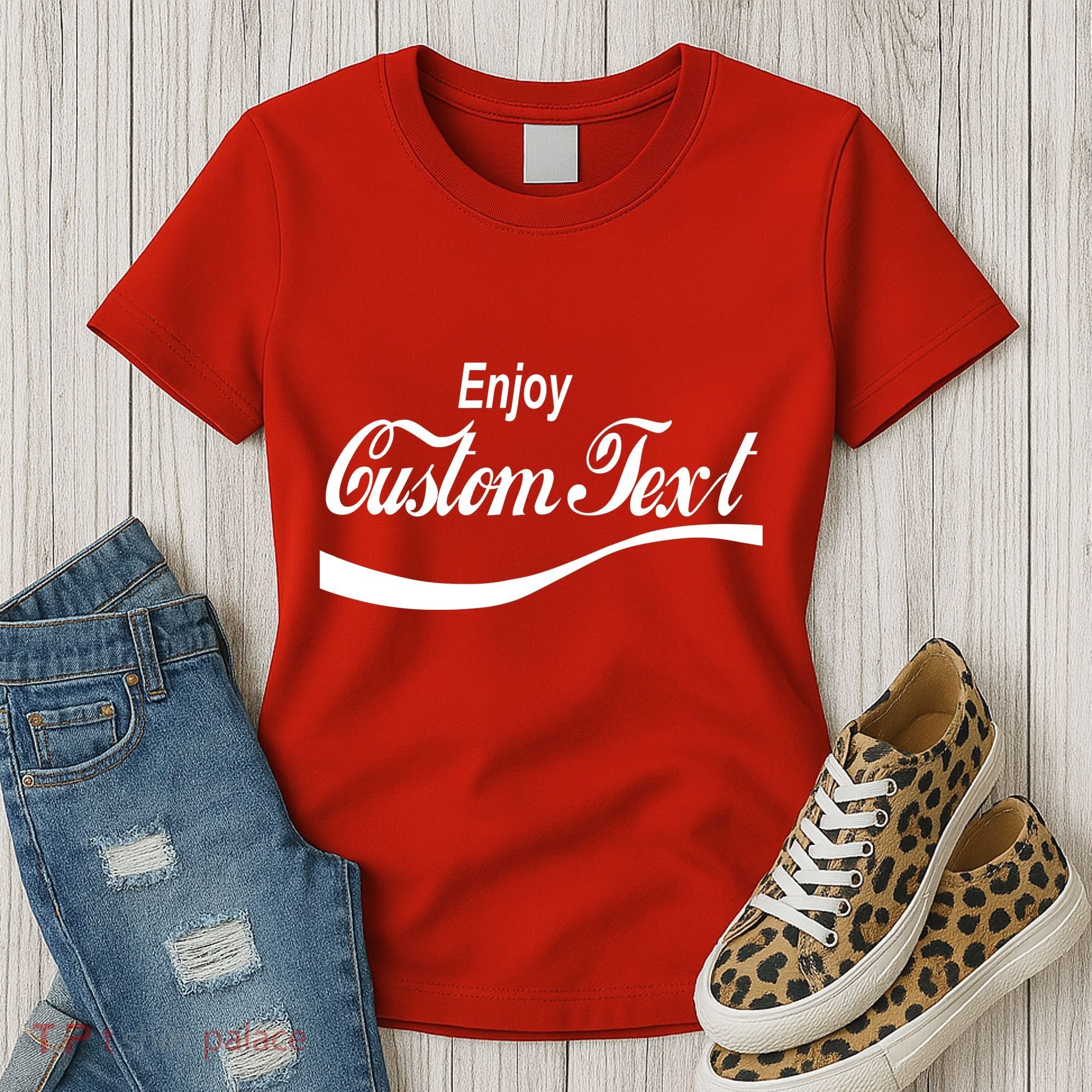 Personalize Enjoy Custom Text Name Spoof Logo Women's T-Shirt