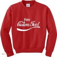 Personalize Enjoy Custom Text Name Spoof Logo Kids Sweatshirt thumb 0