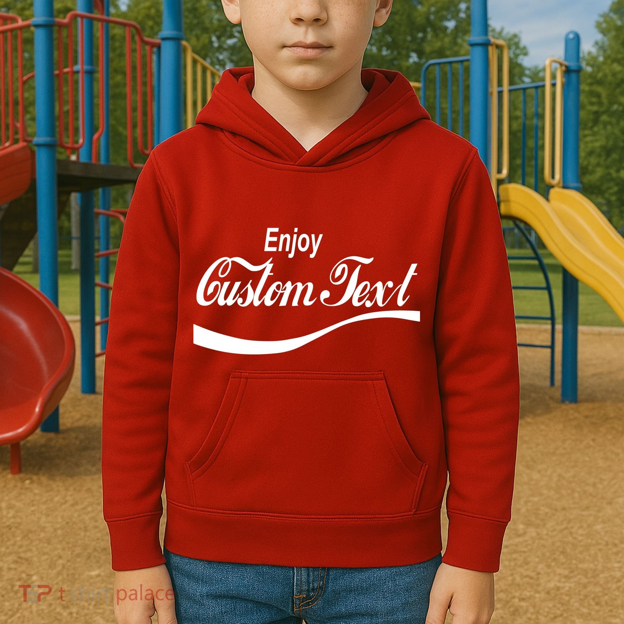 Personalize Enjoy Custom Text Name Spoof Logo Kids Hoodie