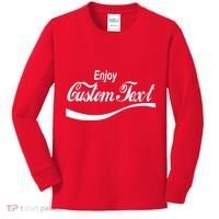 Personalize Enjoy Custom Text Name Spoof Logo Kids Long Sleeve Shirt thumb 0