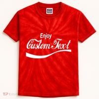 Personalize Enjoy Custom Text Name Spoof Logo Kids Tie-Dye T-Shirt thumb 0