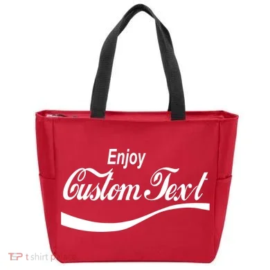 Personalize Enjoy Custom Text Name Spoof Logo Tote Bag
