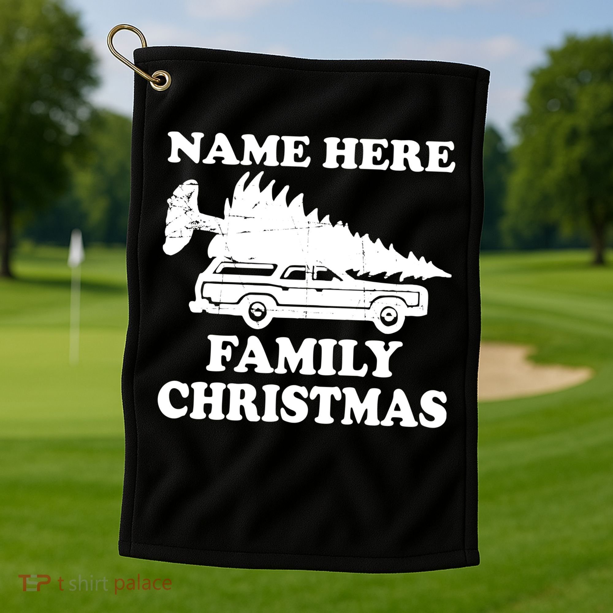 Personalize Family Christmas Custom Golf Towel