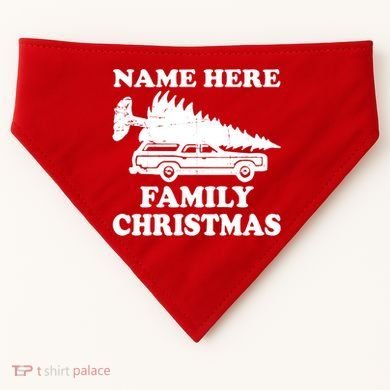 Personalize Family Christmas Custom USA-Made Doggie Bandana