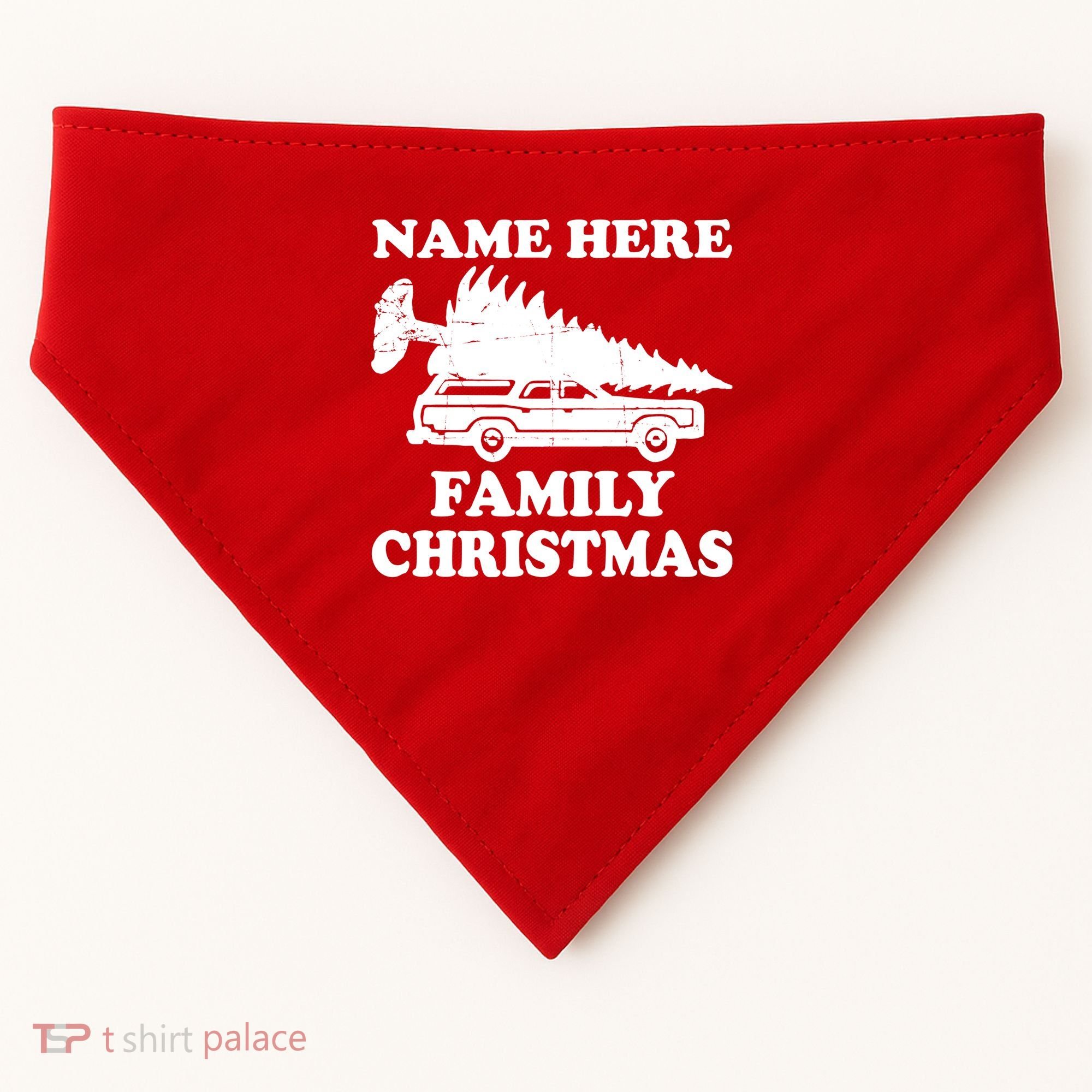 Personalize Family Christmas Custom USA-Made Doggie Bandana