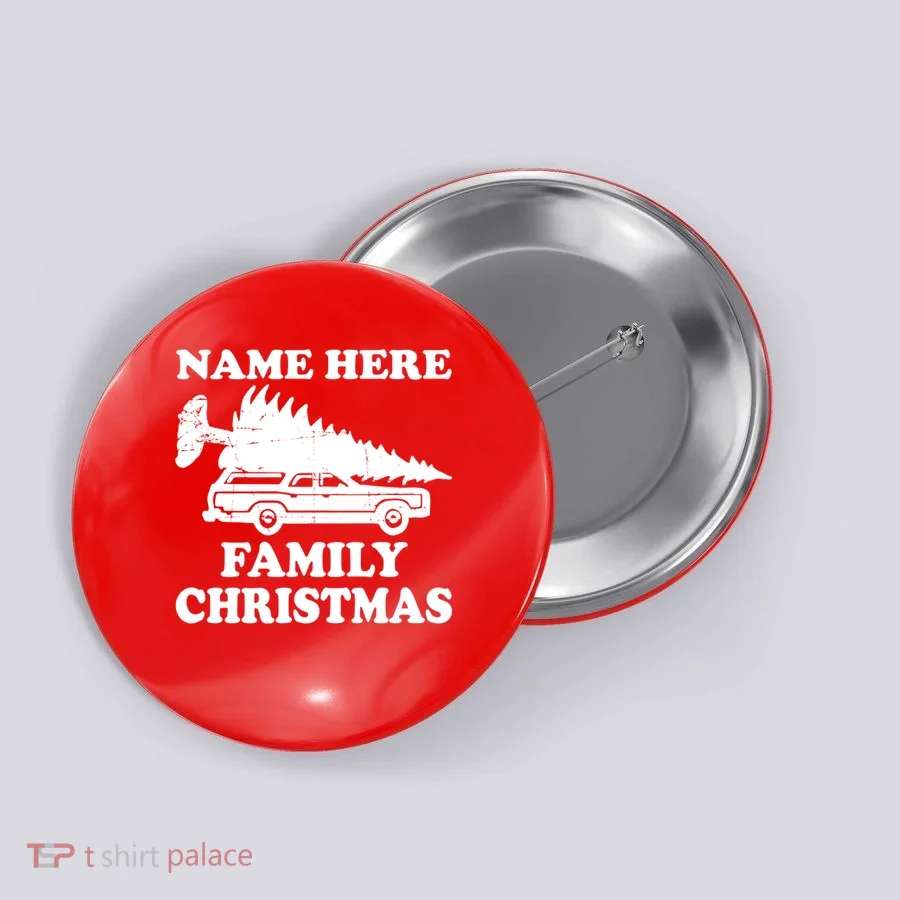 Personalize Family Christmas Custom Button