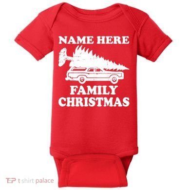 Personalize Family Christmas Custom Baby Bodysuit