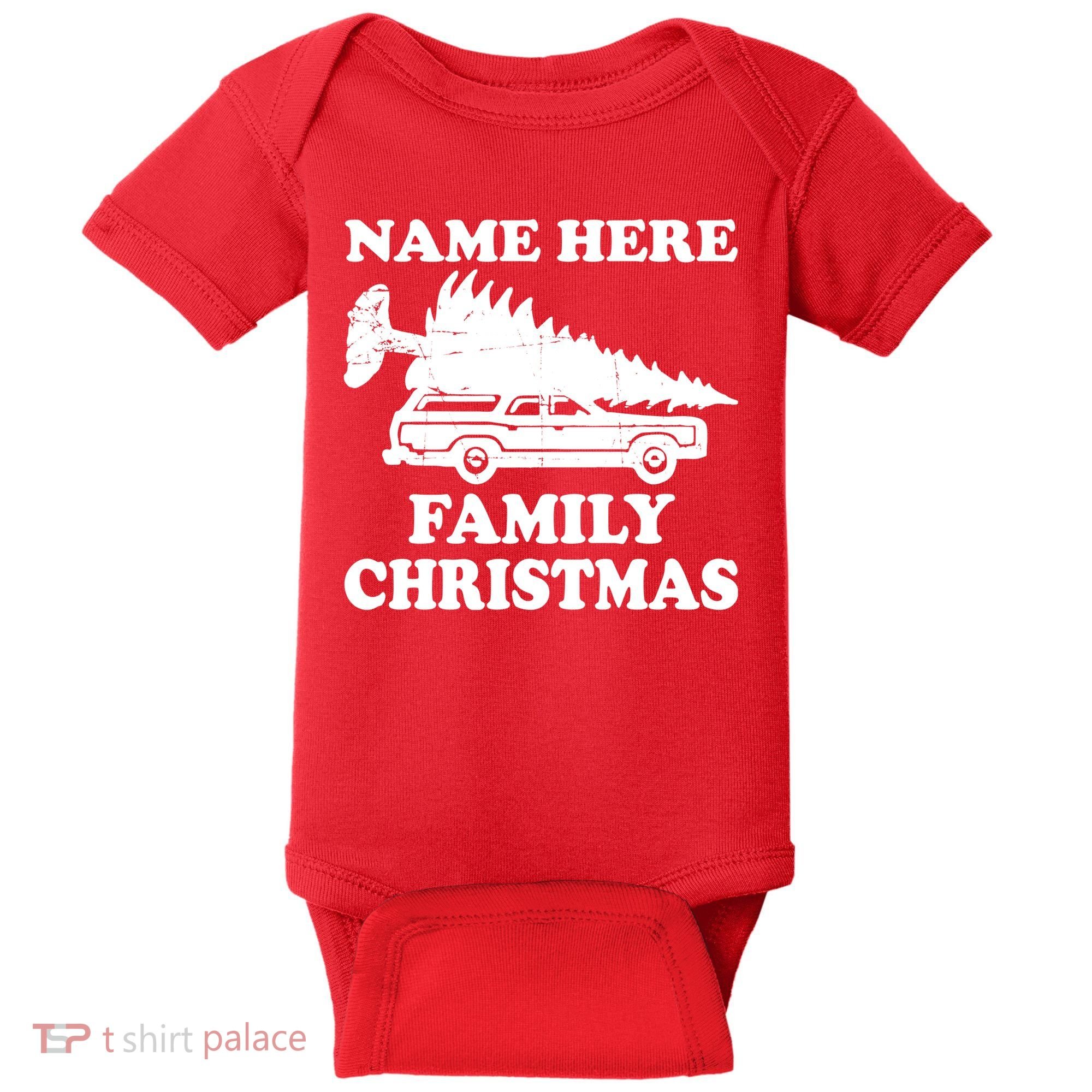 Personalize Family Christmas Custom Baby Bodysuit