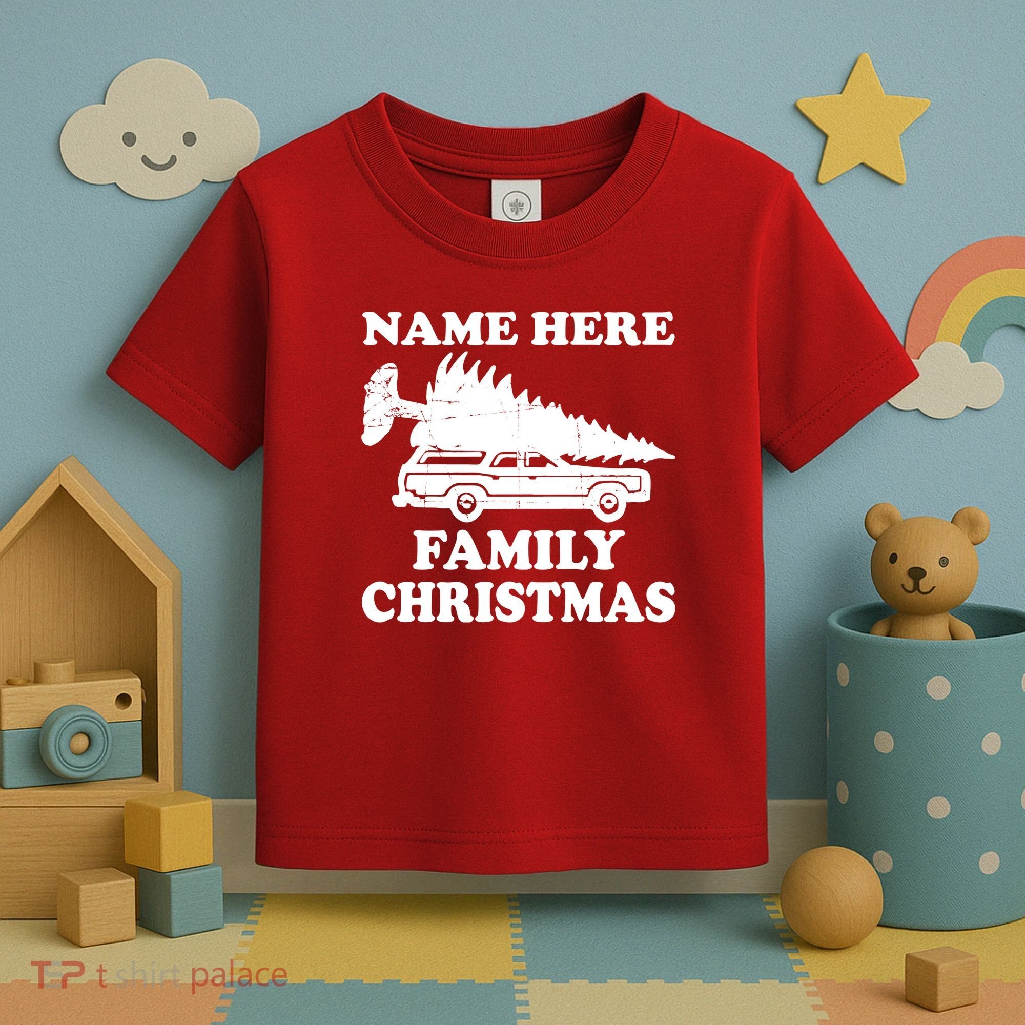 Personalize Family Christmas Custom Toddler T-Shirt
