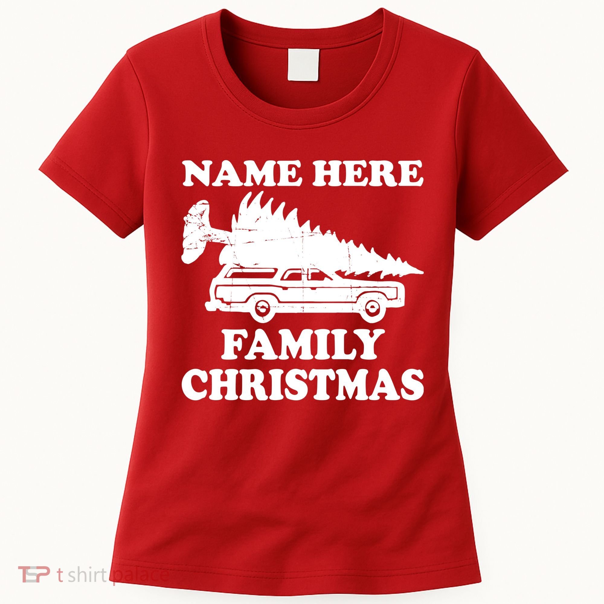 Personalize Family Christmas Custom Women's T-Shirt