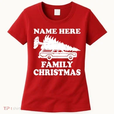 Personalize Family Christmas Custom Women's T-Shirt