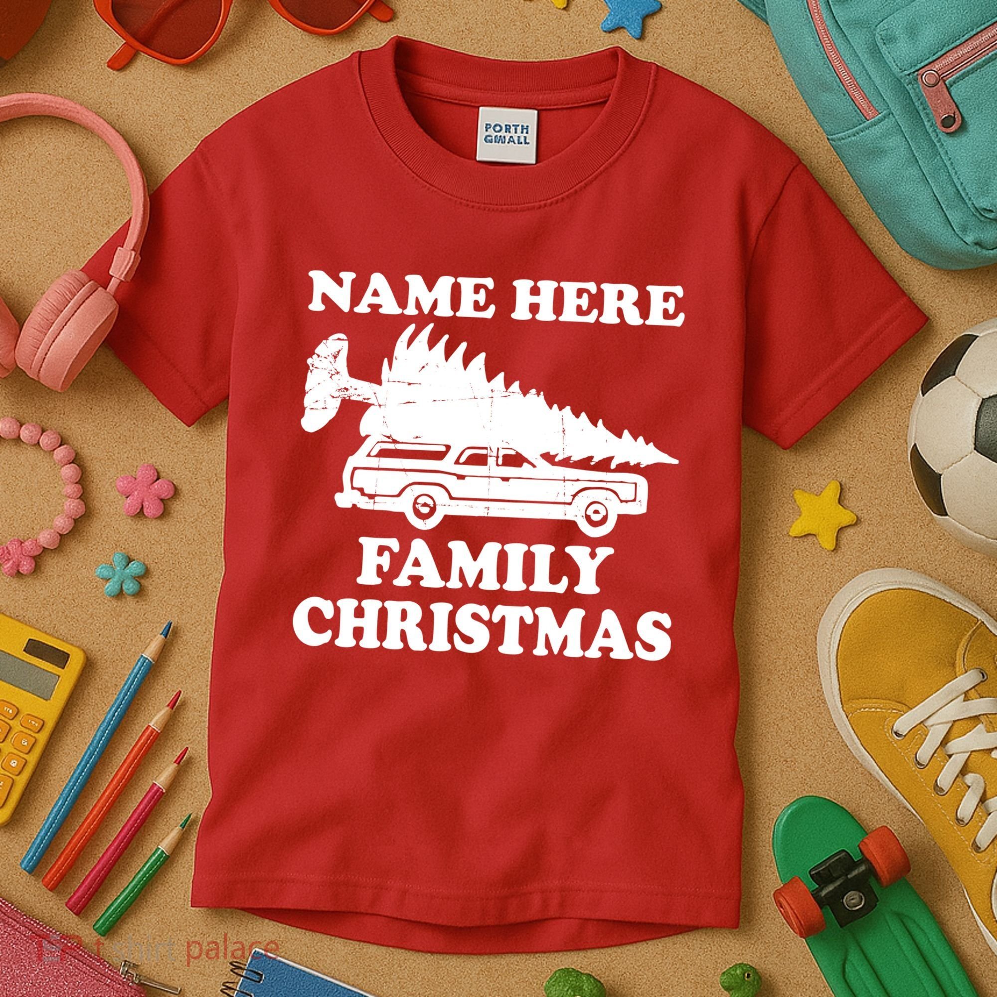 Personalize Family Christmas Custom Kids T-Shirt