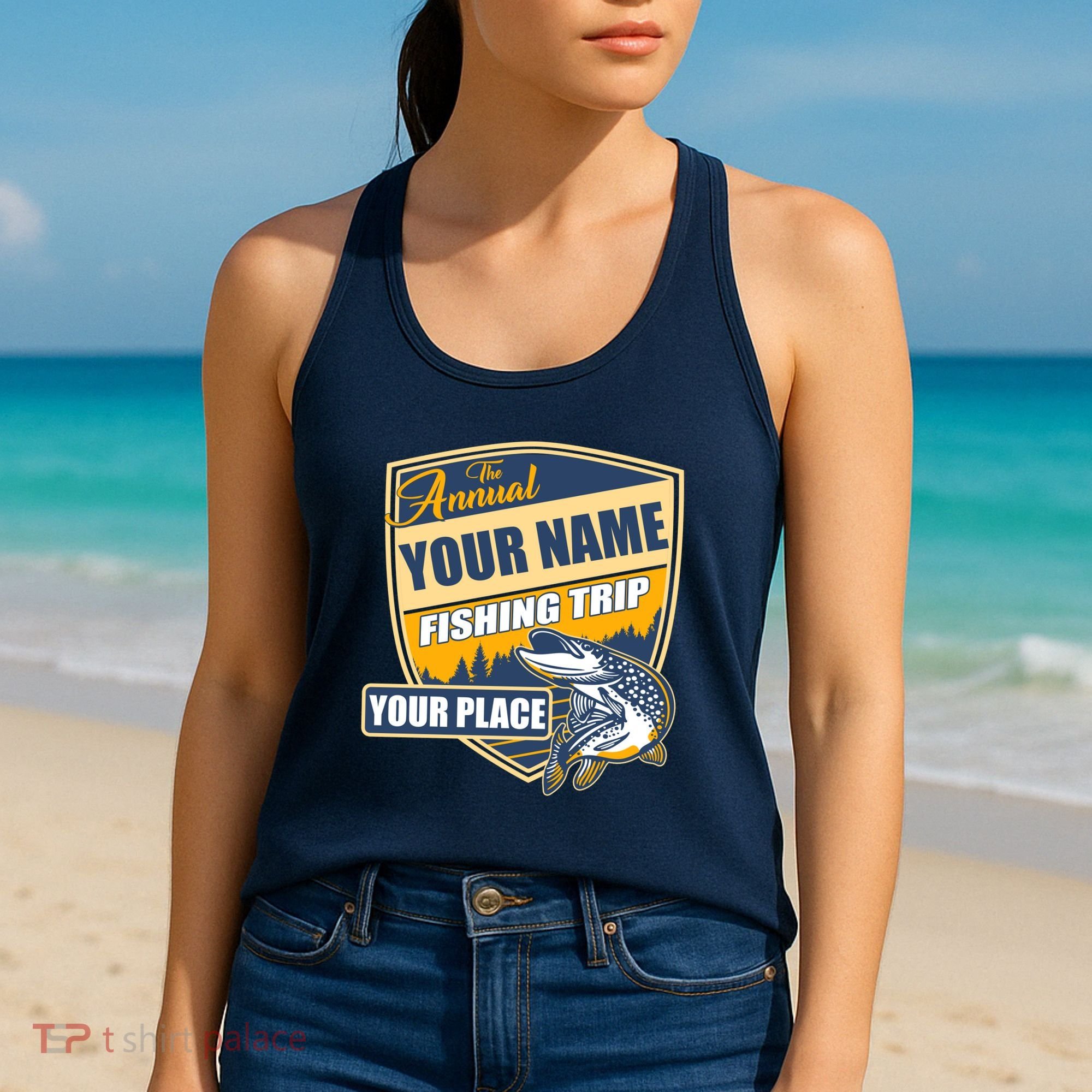 Personalize Fishing Trip Custom Women's Tank Top