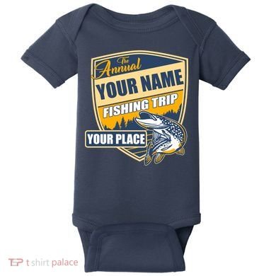 Personalize Fishing Trip Custom Baby Bodysuit