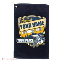 Personalize Fishing Trip Custom Golf Towel thumb 0