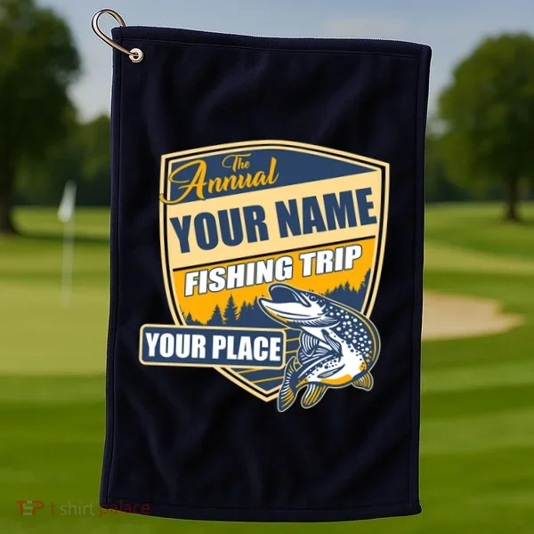 Personalize Fishing Trip Custom Golf Towel