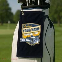 Personalize Fishing Trip Custom Golf Towel thumb 2
