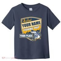 Personalize Fishing Trip Custom Toddler T-Shirt thumb 0