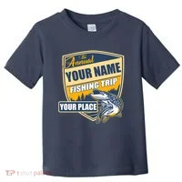 Personalize Fishing Trip Custom Toddler T-Shirt thumb 0