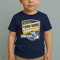 Personalize Fishing Trip Custom Toddler T-Shirt thumb 2