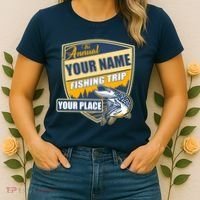 Personalize Fishing Trip Custom Women's T-Shirt thumb 2