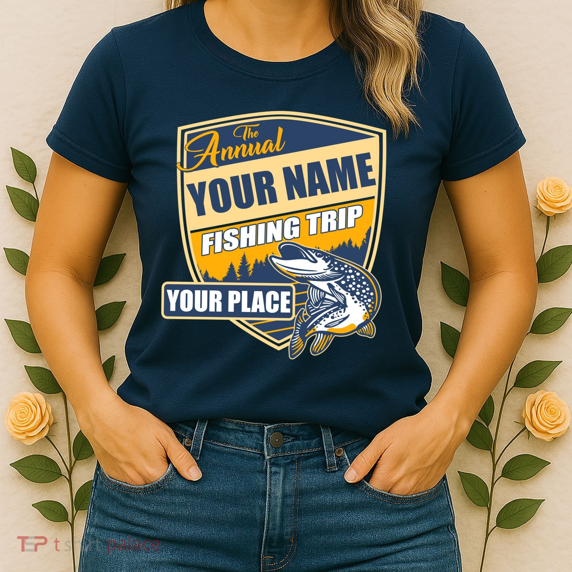 Personalize Fishing Trip Custom Women's T-Shirt