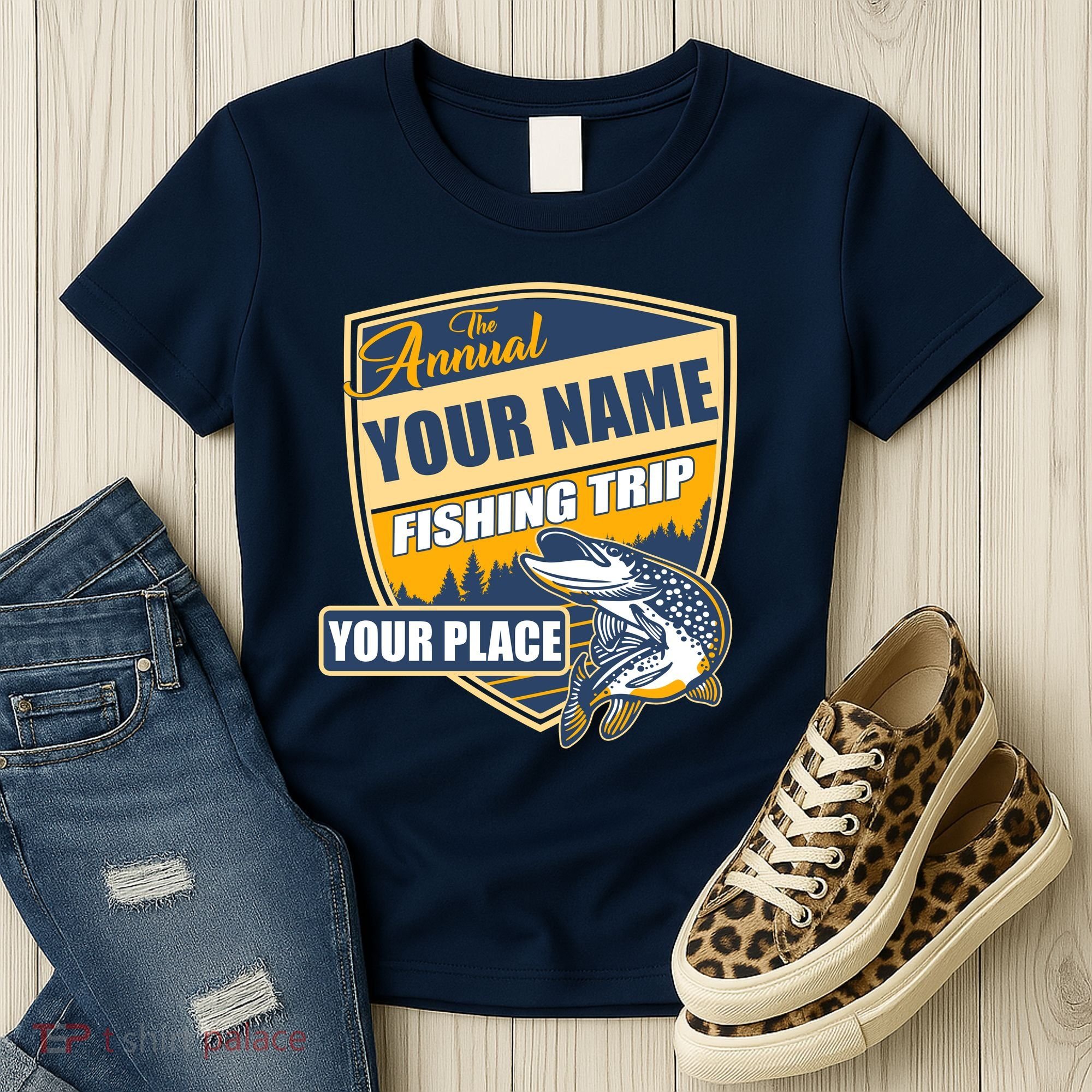 Personalize Fishing Trip Custom Women's T-Shirt