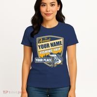 Personalize Fishing Trip Custom Women's T-Shirt thumb 4