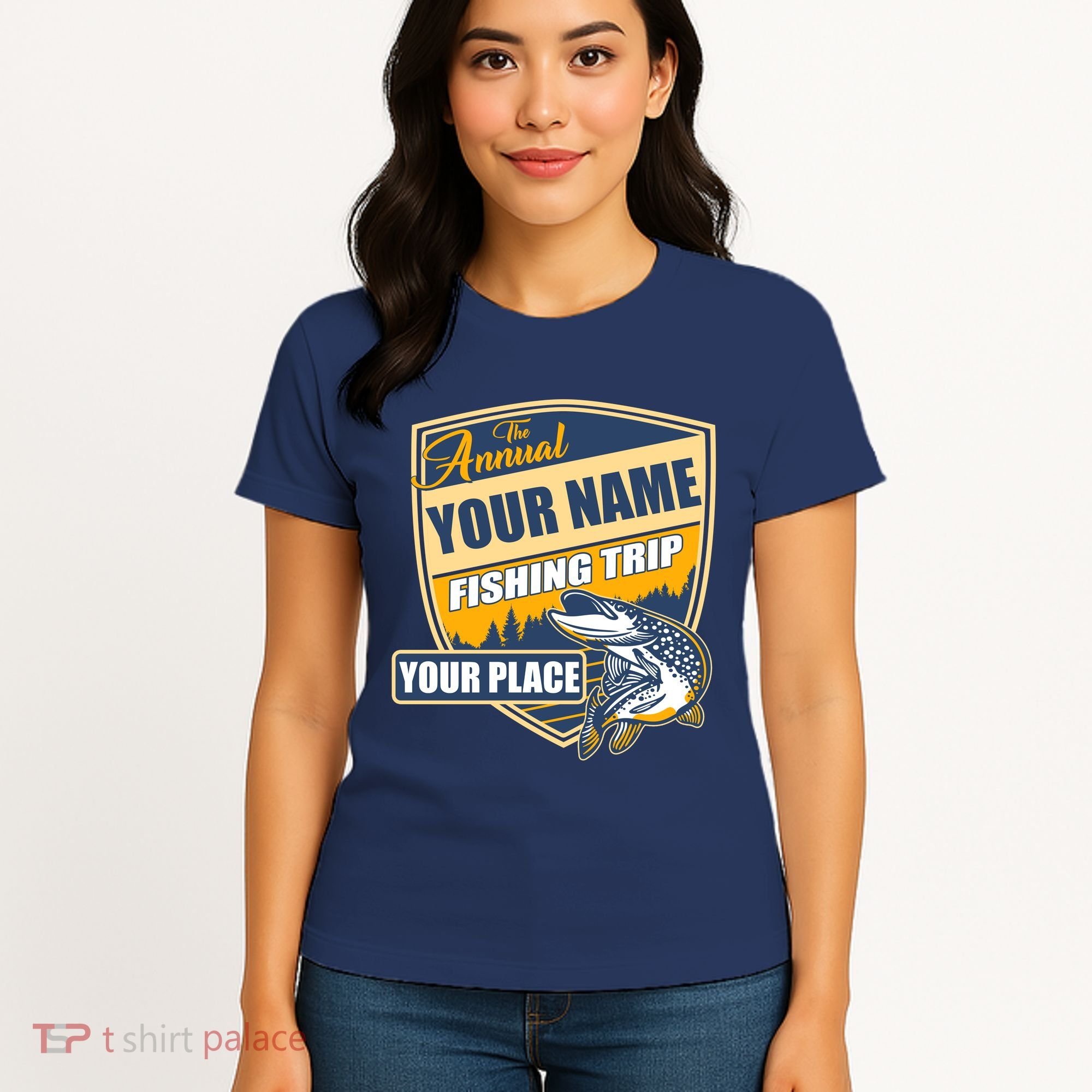 Personalize Fishing Trip Custom Women's T-Shirt