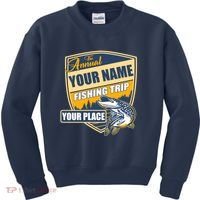 Personalize Fishing Trip Custom Kids Sweatshirt thumb 0