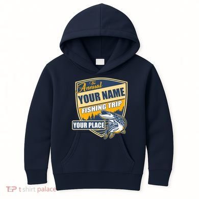 Personalize Fishing Trip Custom Kids Hoodie