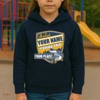 Personalize Fishing Trip Custom Kids Hoodie thumb 3