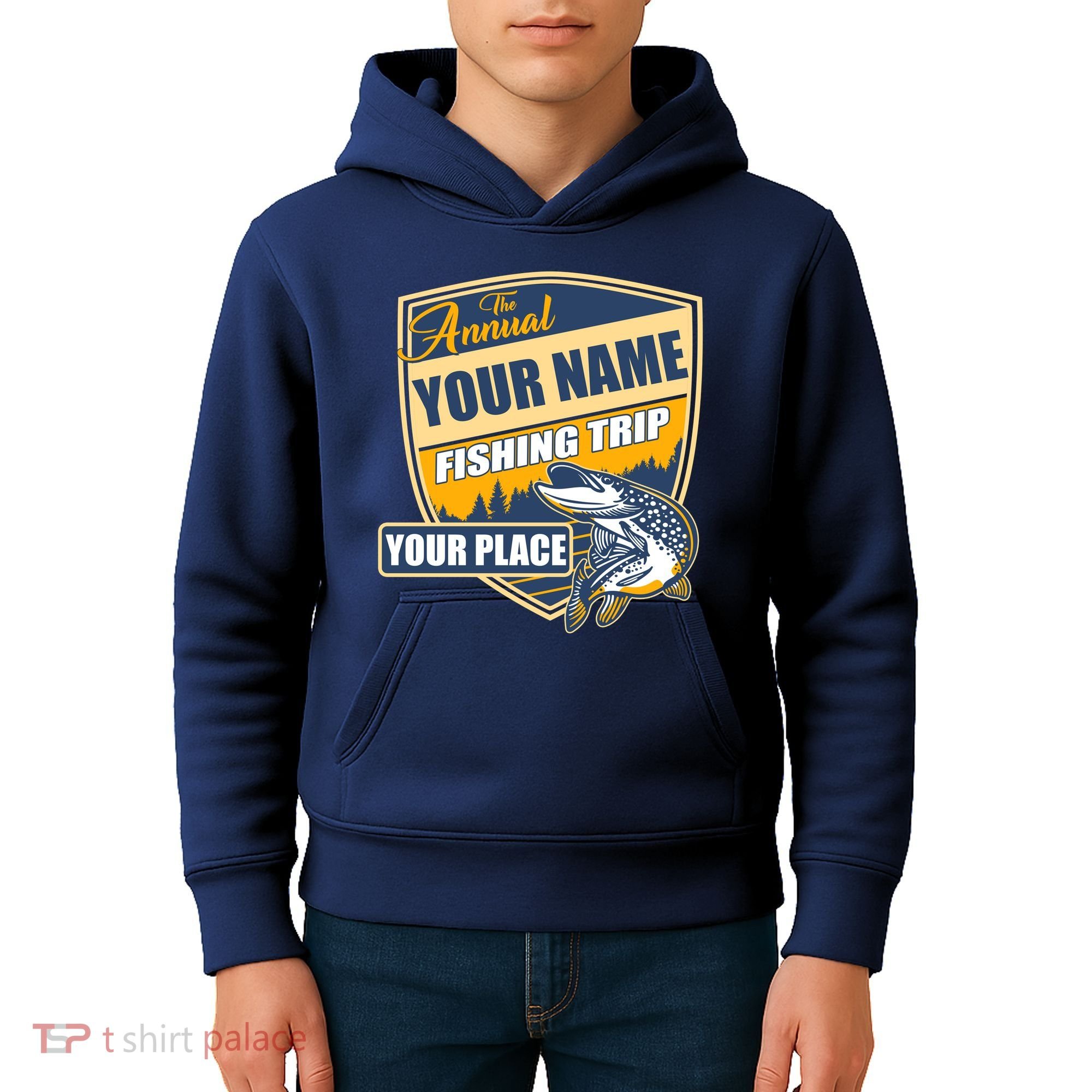 Personalize Fishing Trip Custom Kids Hoodie