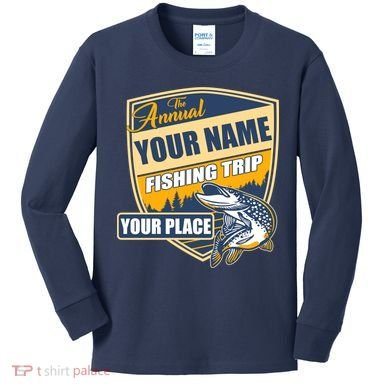 Personalize Fishing Trip Custom Kids Long Sleeve Shirt