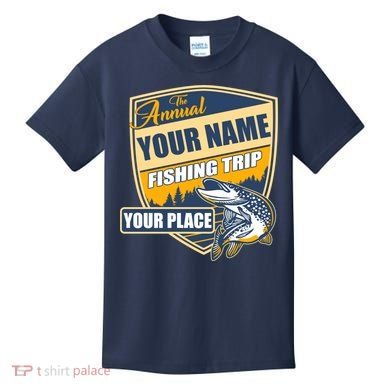 Personalize Fishing Trip Custom Kids T-Shirt